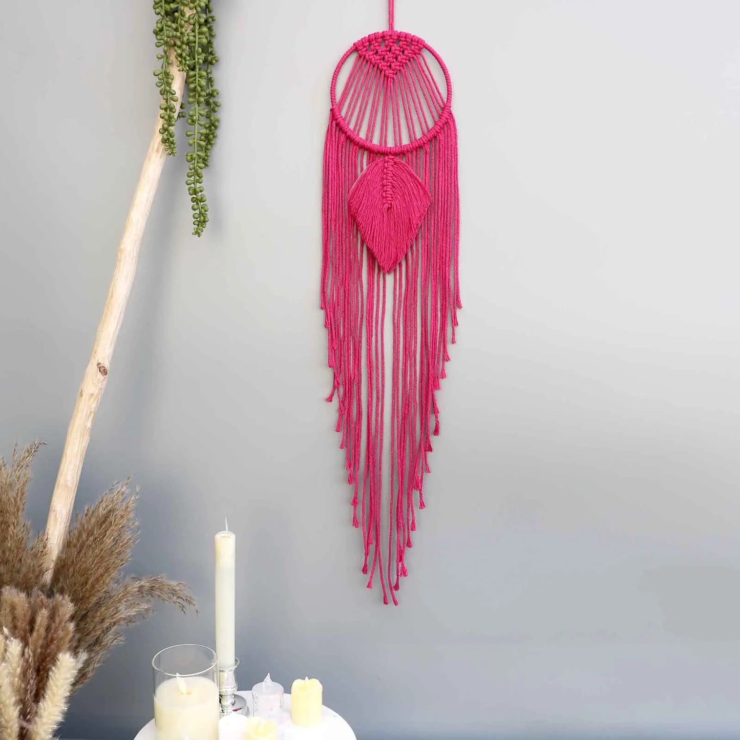 Macrame Traumfänger Wanddeko – Mond, Stern, Kreis & Herz – Boho Tapestry für Zuhause – Nordic Stil Geschenk