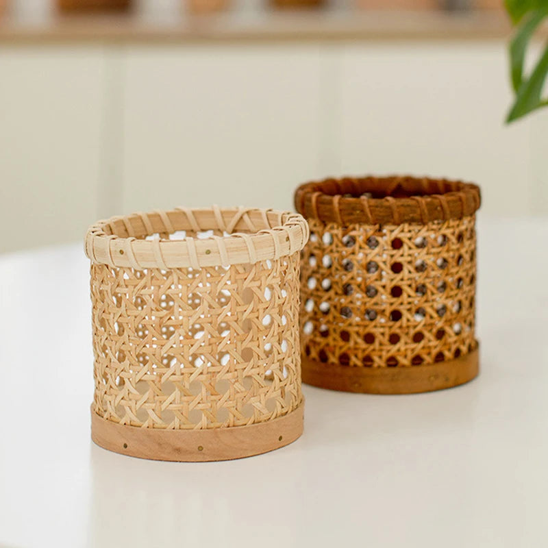Handgewebter Rattan Aufbewahrungskorb – Vielseitiger Chopsticks Holder und Küchenorganizer