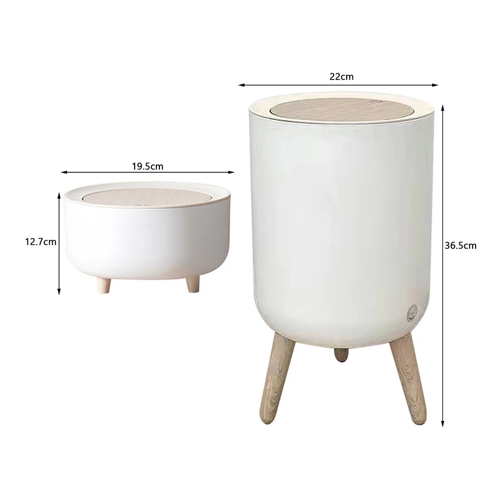 Praktischer Haushaltsmüllbehälter mit Druckdeckel – Großer Abfalleimer für Küche und Zuhause