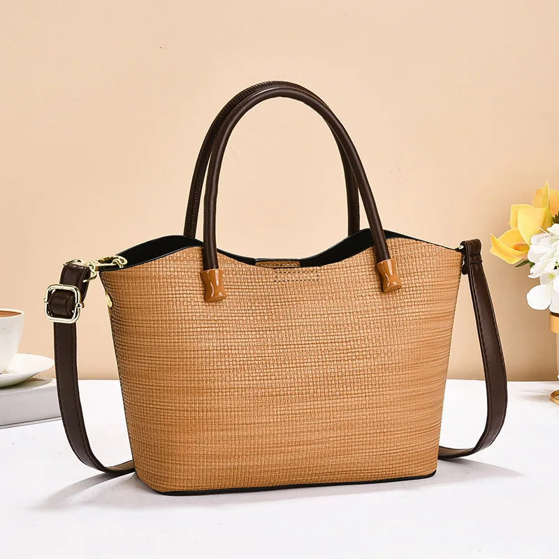 Luxuriöse Straw Beach Handtasche für Frauen – Designer Bohemia Stil, Häkeltasche aus Raffia & Rattan, Große Kapazität, Shopper Tote Bag