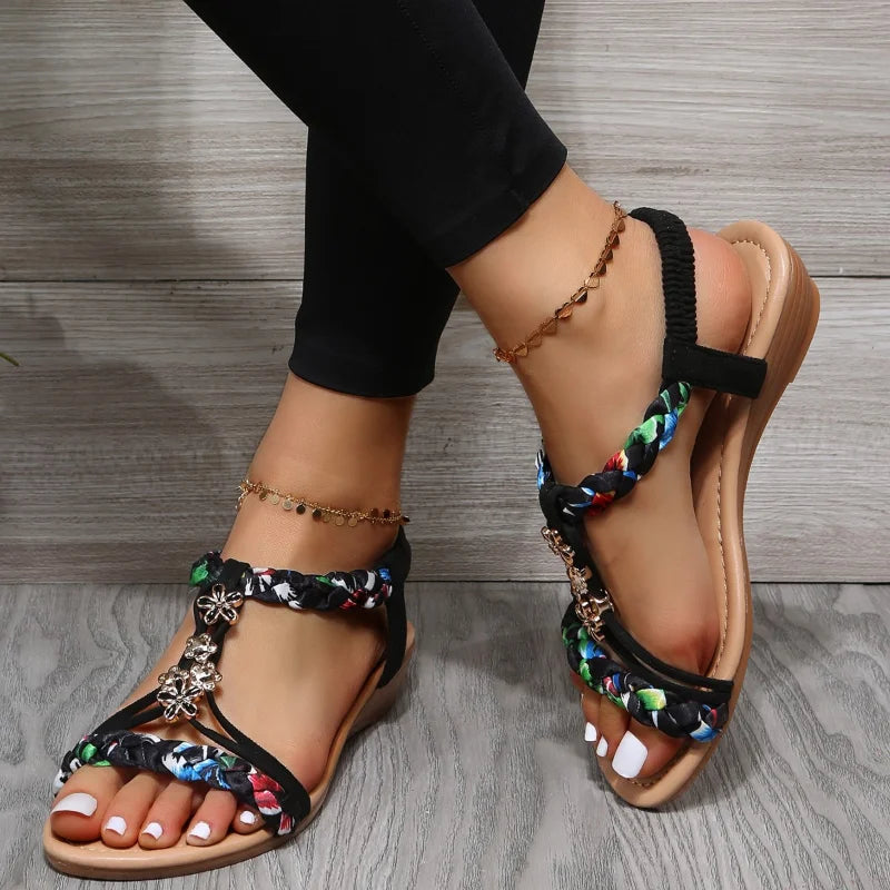 Bohemian Chic – Bequeme Sommer-Sandalen für Damen im Weave-Design