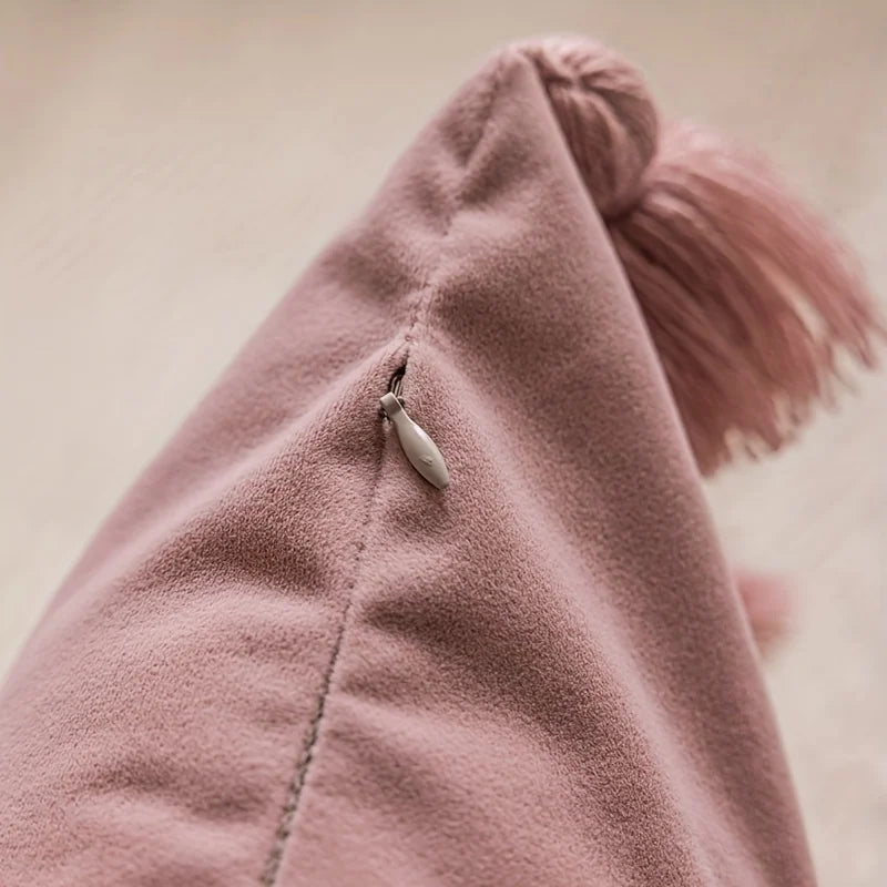 Boho Stil Kissenbezug aus Samt mit Handgefertigten Quasten – Dekorative Wohndeko für Ihr Zuhause