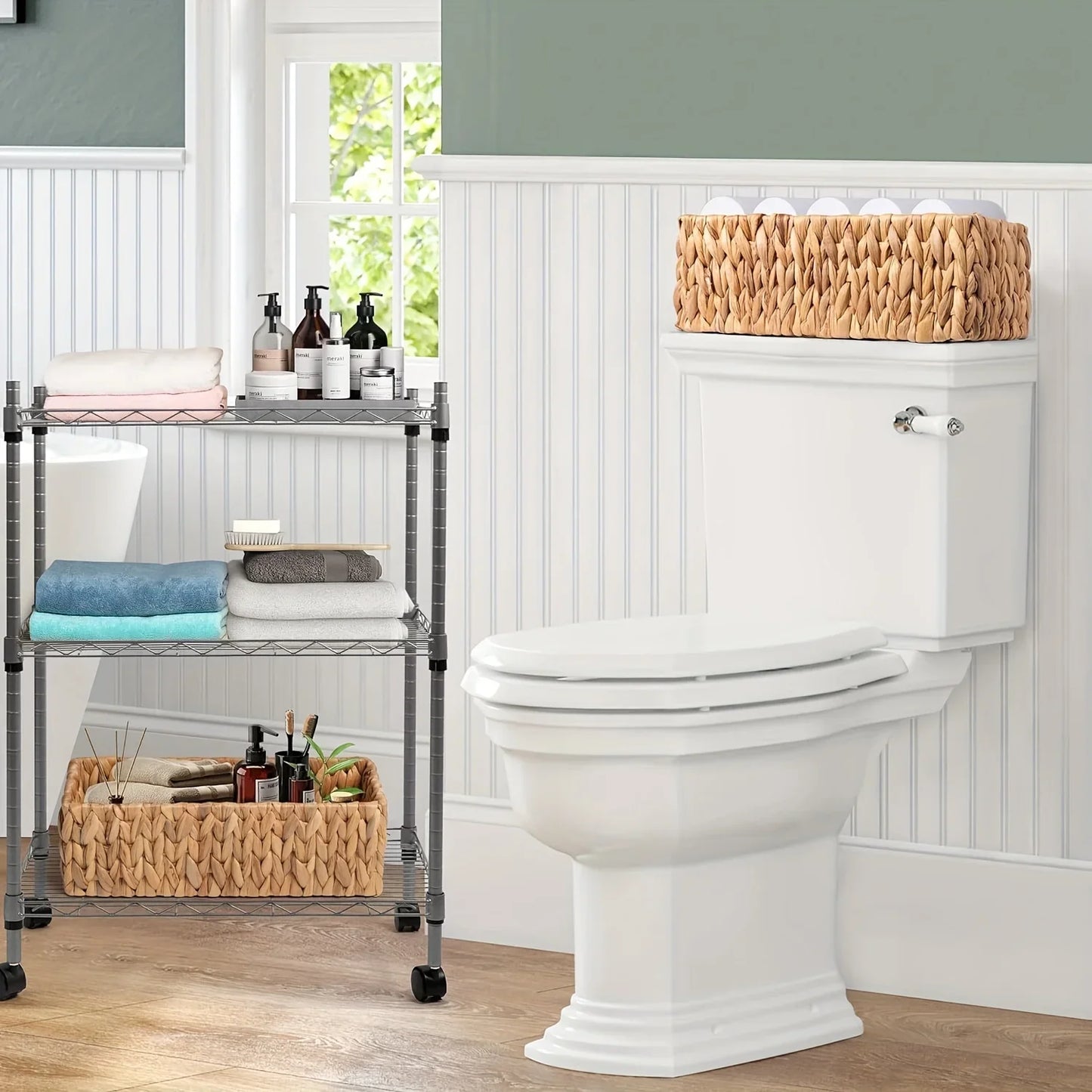 Großer Rattan Aufbewahrungskorb – Vielseitiger Wicker Korb für Küche, Wäsche, Pflanzen und Dekoration