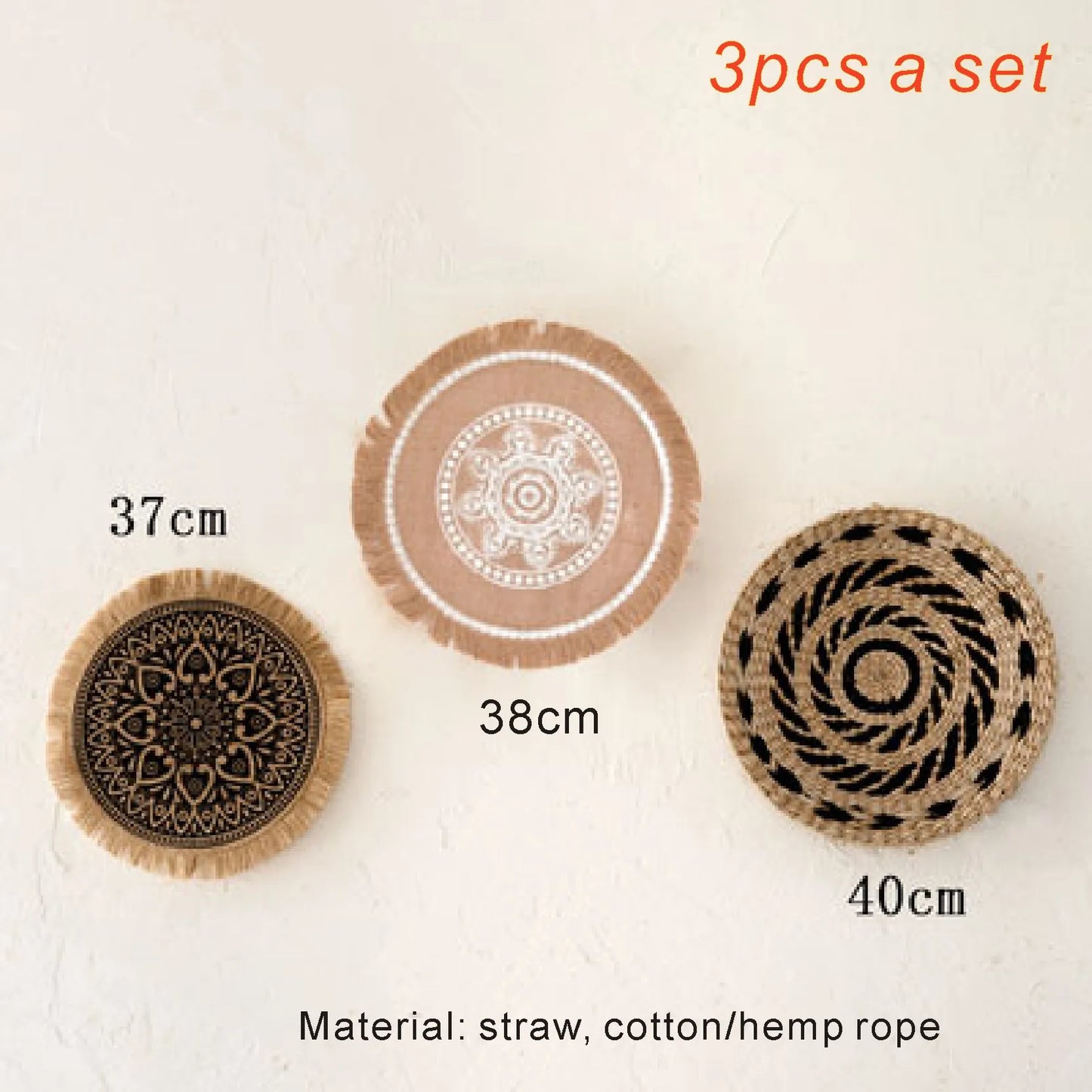 Rattan Wall Basket Decor Nordic INS Style Natural Wicker Woven Wall Hanging Ornament Kawaii Room Decor