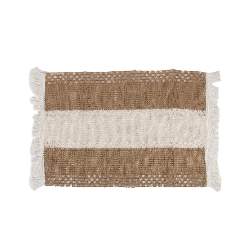 Boho Tischset mit Geflochtenen Quasten – Platzsets für Esszimmer, Küche & Hochzeitsdekoration