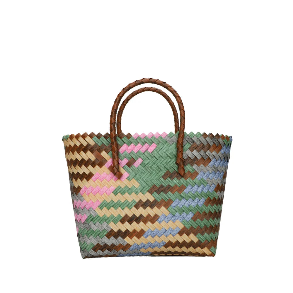 Retro Imitation Rattan Woven Bag – Boho Handtasche für Damen, Sommer Strand Tasche mit großer Kapazität