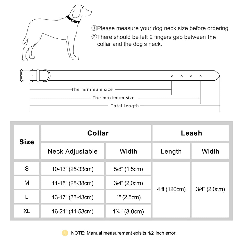 Soft Padded Hundehalsband & Leine Set aus PU-Leder – Verstellbar für kleine bis große Hunde