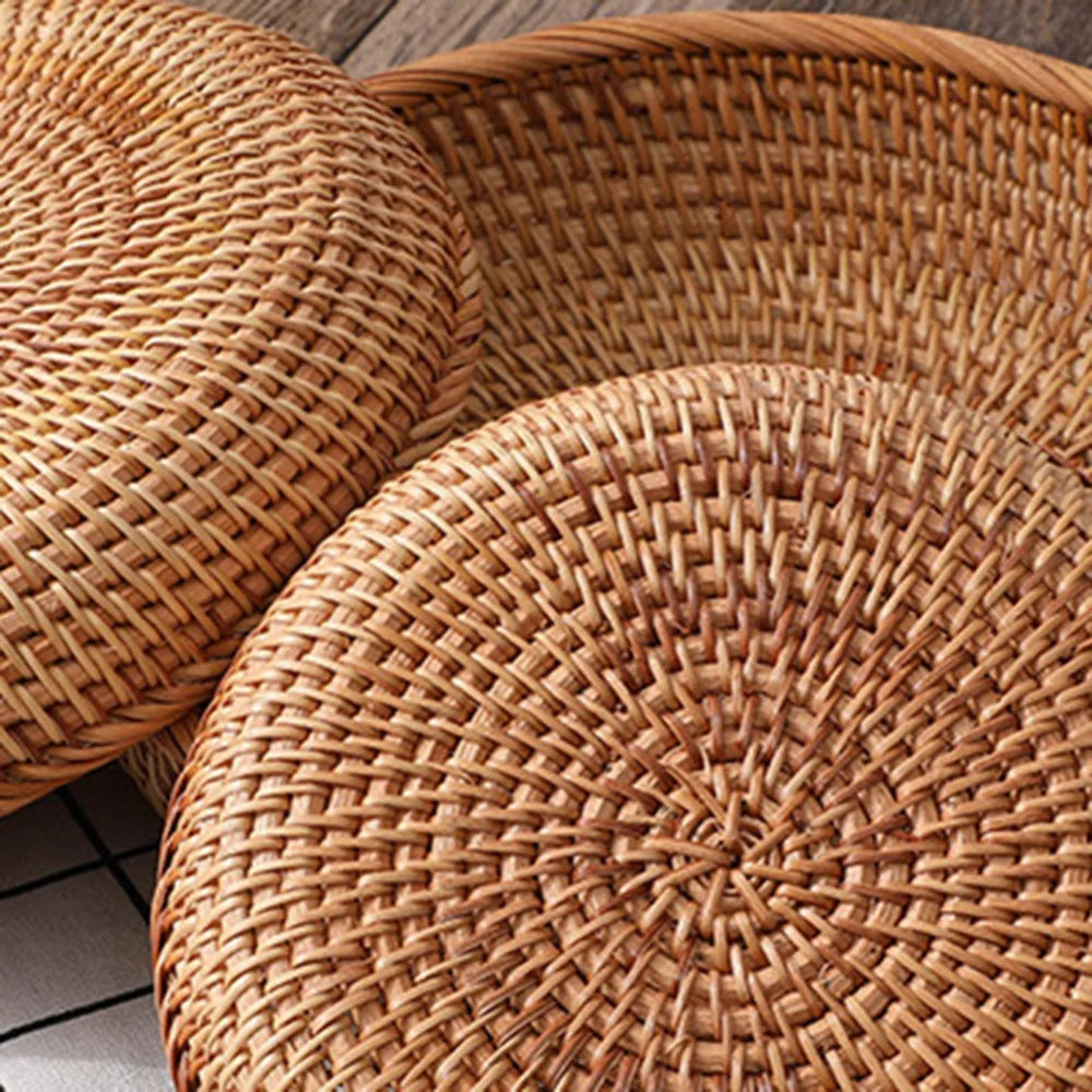 Runder Rattan Obstkorb – Natürlicher Weidenkorb für Obst, Brot & Dekoration im Boho-Stil