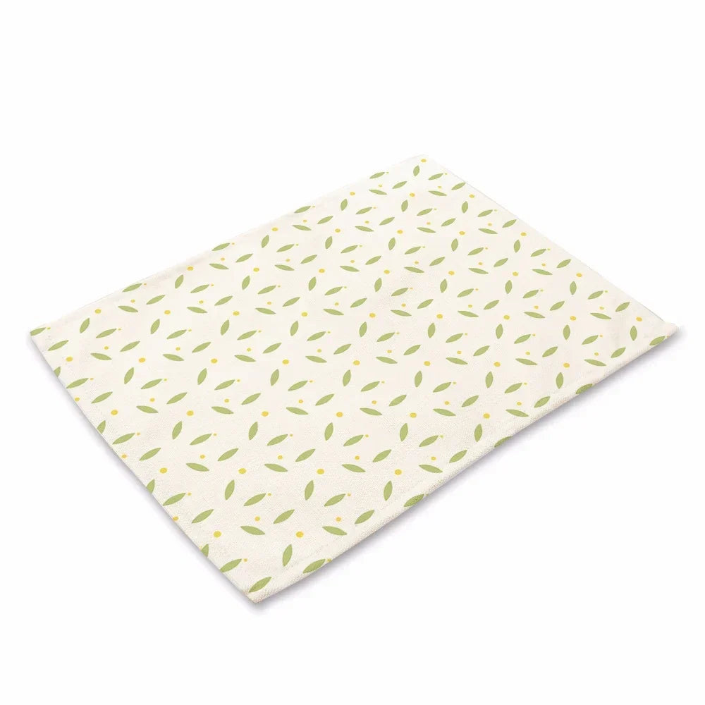 Boho Blumen Tischset – 4er Set, Baumwolle-Leinen, Boho Stil, Ideal für Esszimmer & Küche, 45x32cm