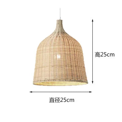 Handgewebte Rattan LED Pendelleuchte im Retro-Stil – Kreative Chinesische Lampen für Restaurant, Hotel, Flur und Landhausdekoration