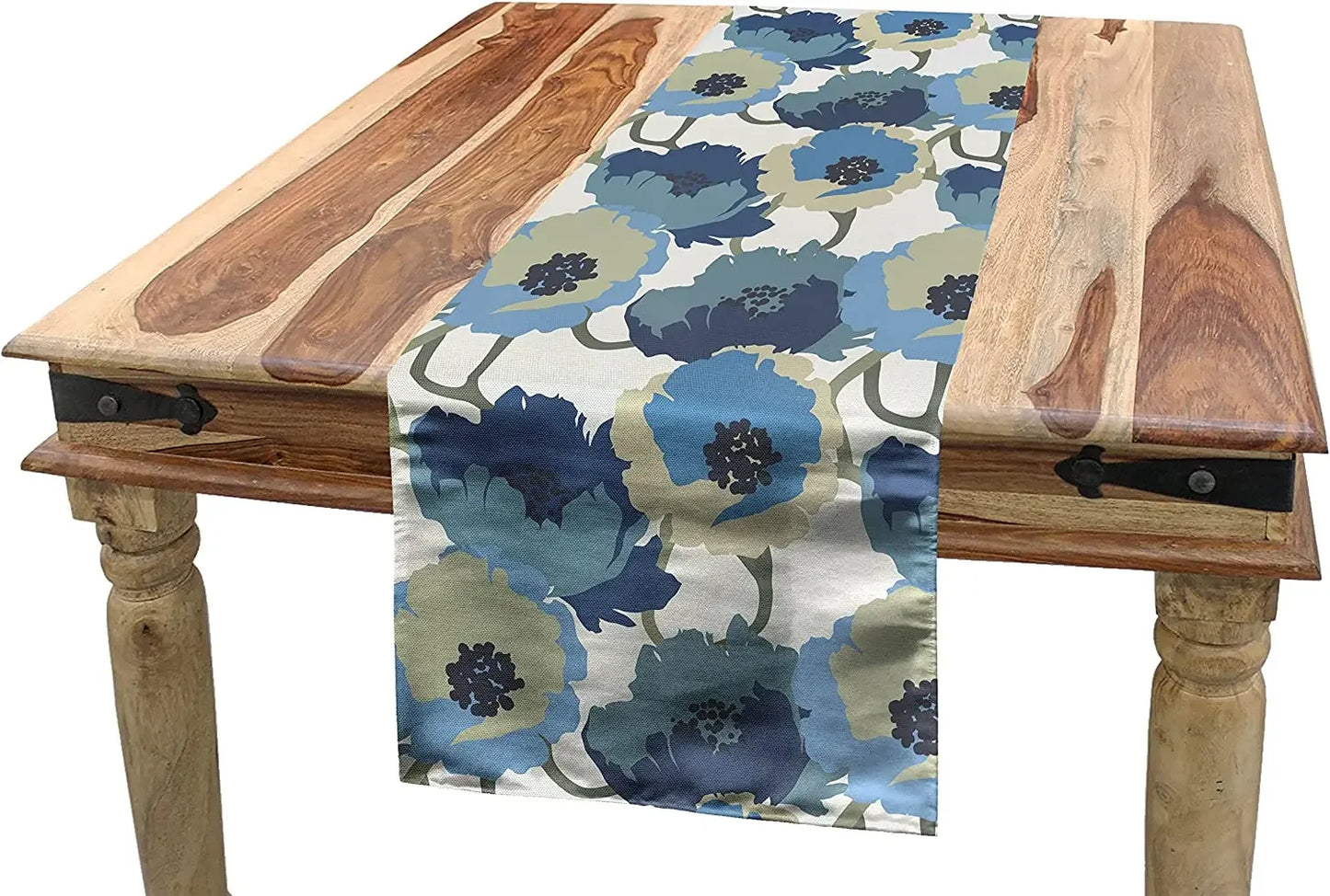 Individuell anpassbarer Leinen-Tischläufer mit Pflanzenmuster – Perfekt für Tischdekoration und besondere Anlässe