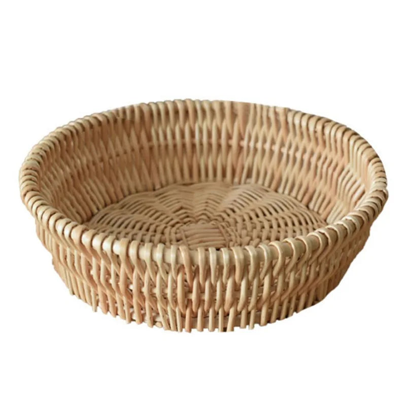 Runder Rattan Obstkorb – Natürlicher Weidenkorb für Obst, Brot & Dekoration im Boho-Stil