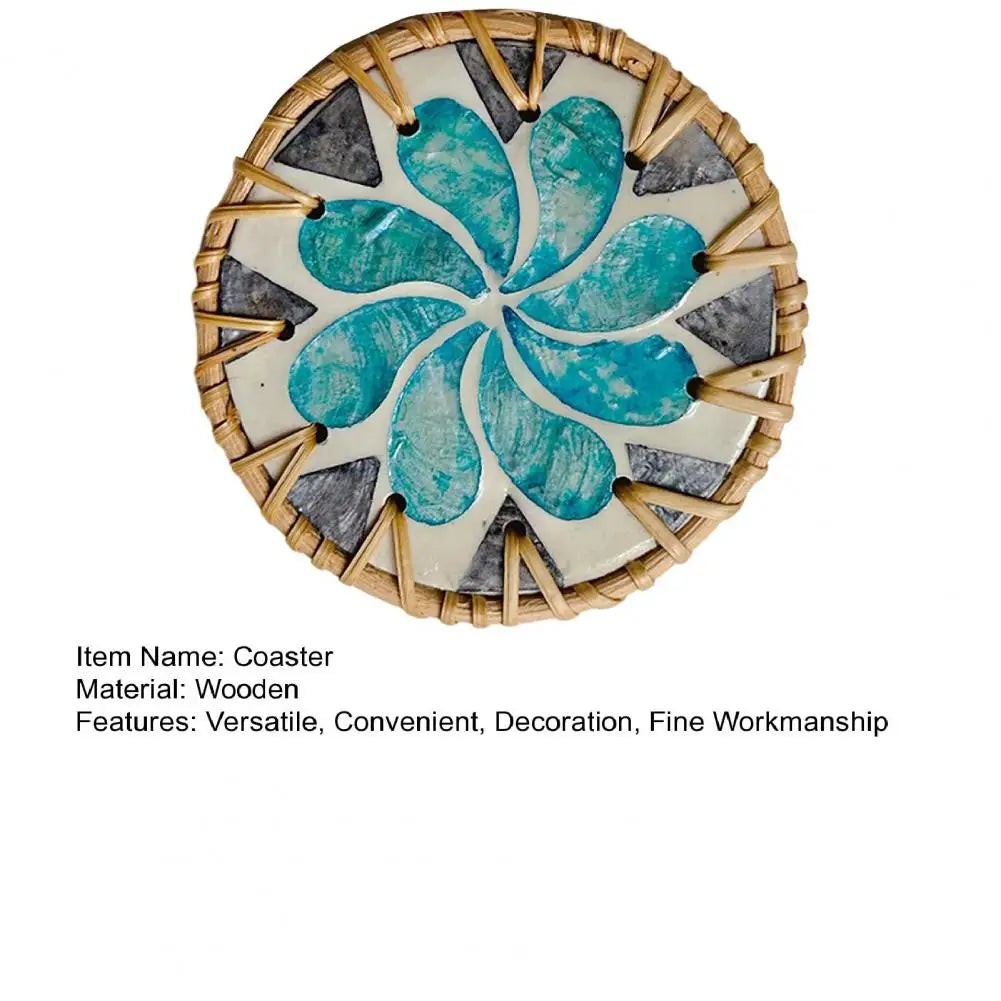 Handgefertigter Muschel-Untersetzer aus Holz – Kunstvolles Mandala-Design für Ihren Tisch