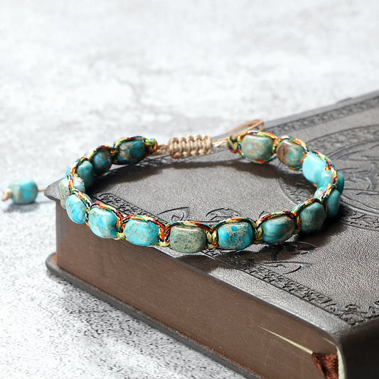 Boho Imperial Stone Beaded Armband – Handgemachter Geflochtener Freundschaftsarmreif im Vintage-Stil