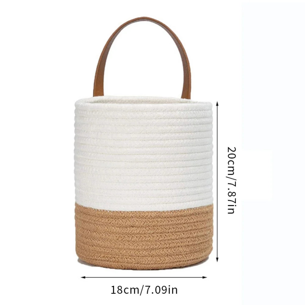 Vielseitiger Baumwollseil Aufbewahrungskorb – Perfekt für Dekoration und praktischen Stauraum
