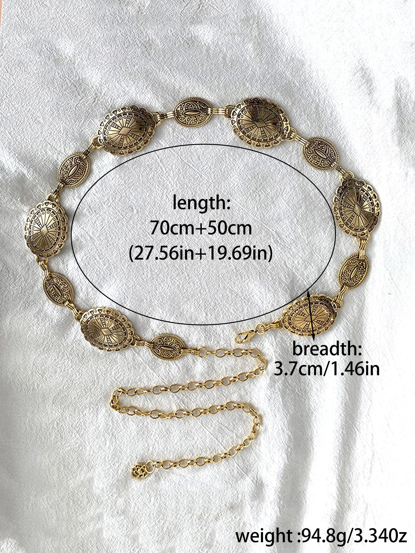 Elegante Retro Bohemian Hüftkette für Damen – Ethno-Stil Metallkette mit Silberbeschichtung, Ideal für Rock- oder Kleidergürtel