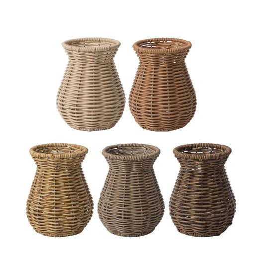 Rattan Woven Vase – Langlebige und Wasserdichte Dekovase für Trockene Blumen