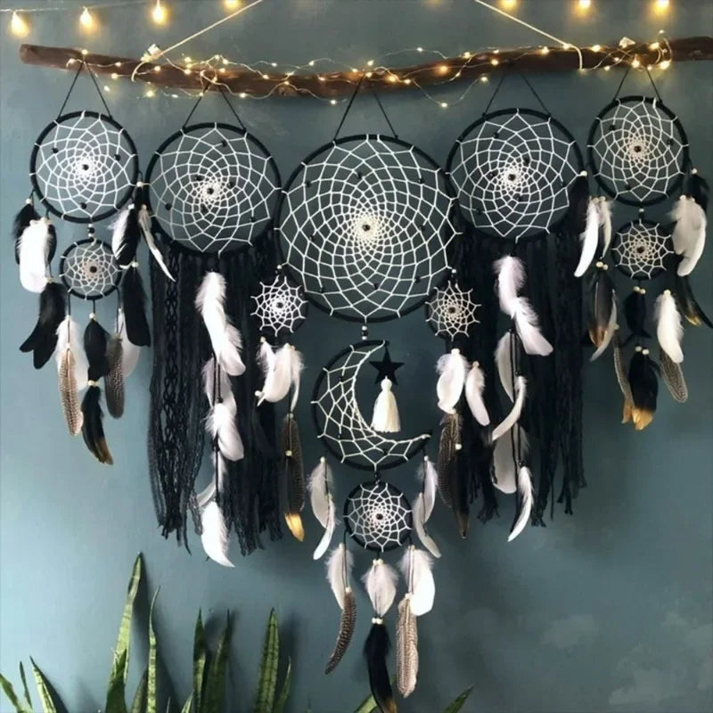 5er Set Traumfänger – Boho Macrame Wanddekoration für Zuhause