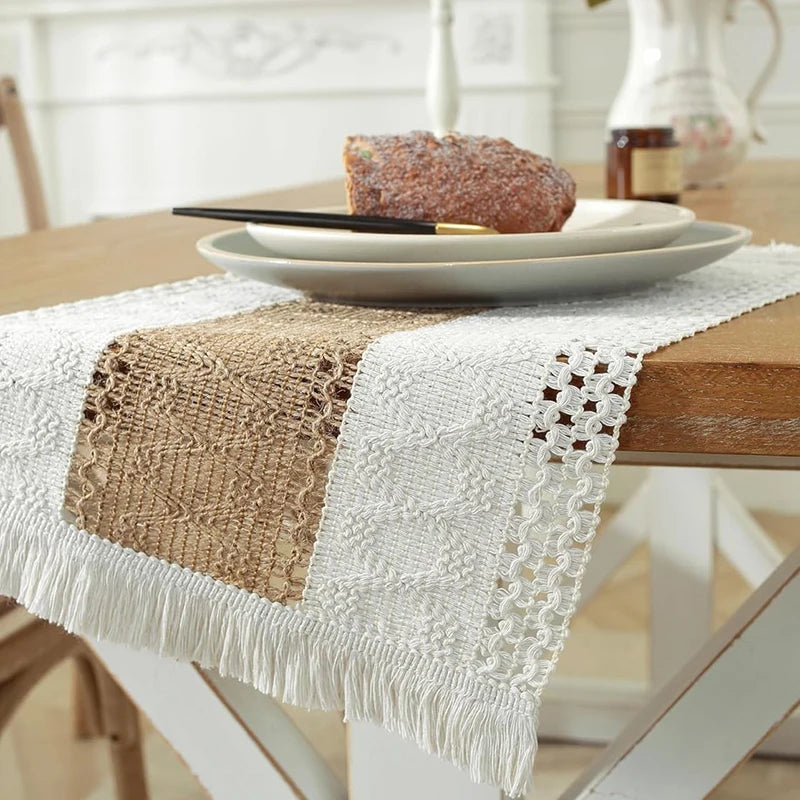 Boho Tischset mit Geflochtenen Quasten – Platzsets für Esszimmer, Küche & Hochzeitsdekoration