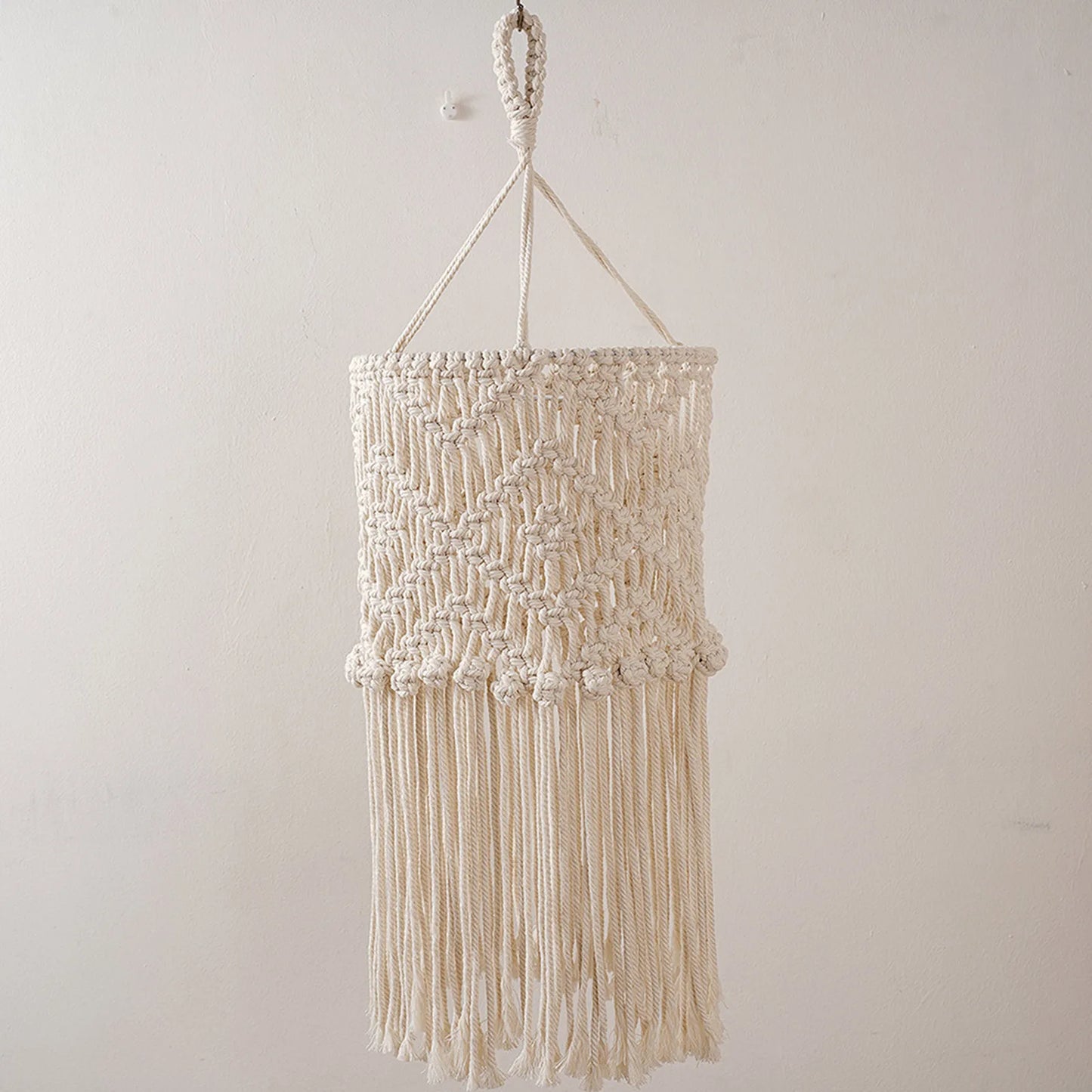 Handgemachter Macrame Lampenschirm im Boho-Stil – Woven Pendant Light Cover für Wohnräume, Kinderzimmer und Schlafzimmer
