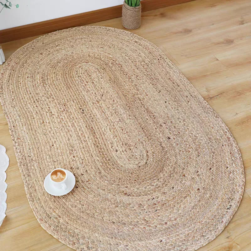 Natürliche Rattan-Oval- und Rundteppiche für Wohnzimmer und Schlafzimmer – Japanischer Stil, Handgewebte Strohteppiche aus Schilfrohrgras für Zuhause