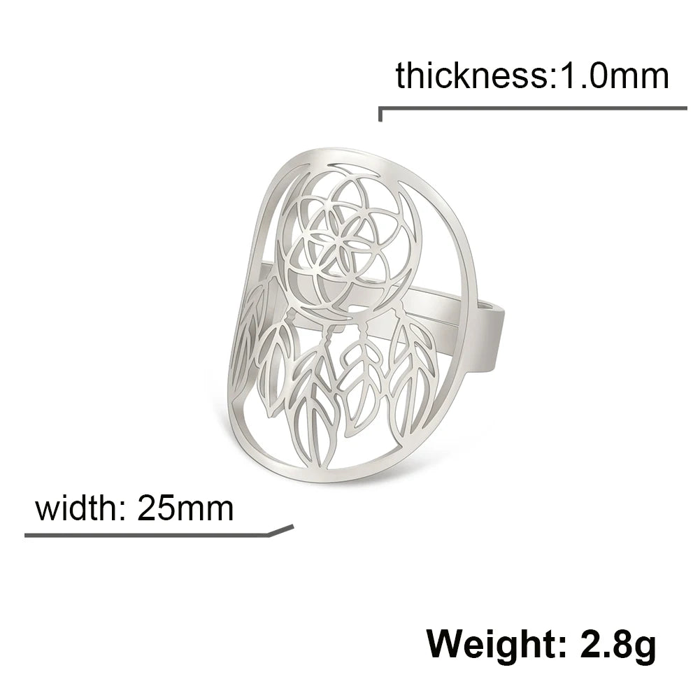 Skyrim Dream Catcher Ring – Verstellbarer Edelstahl-Ring in Gold für Damen | Perfektes Geschenk