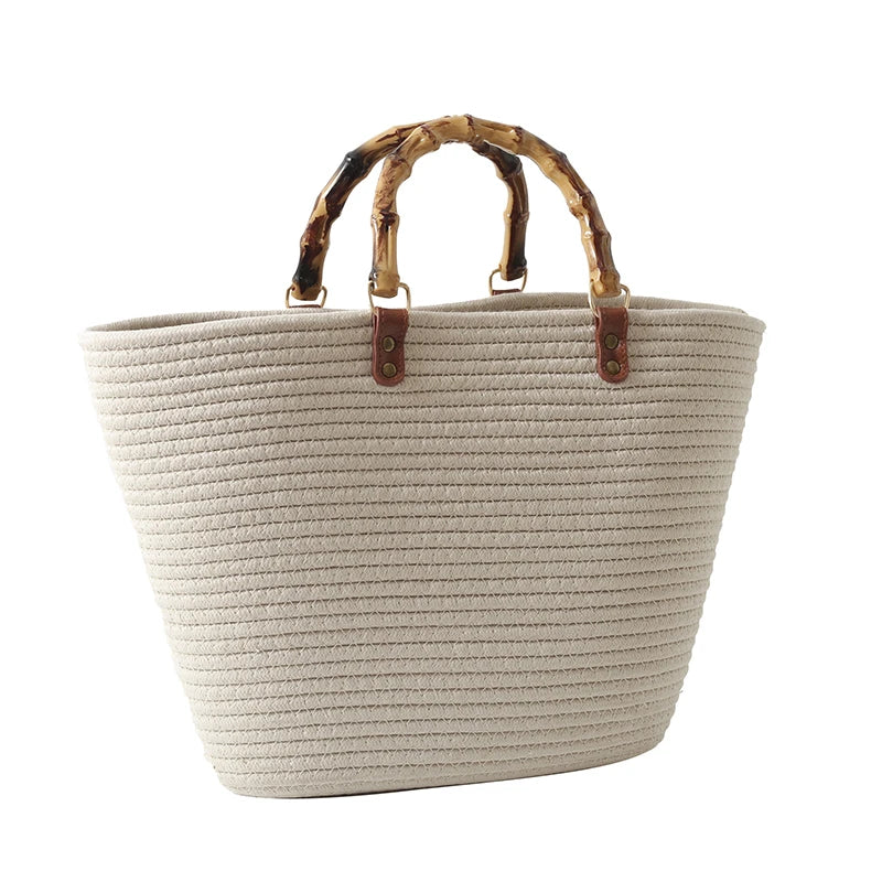 Boho-Chic MOODS Straw Beach Handbag – Große Kapazität Designer Tasche für Damen