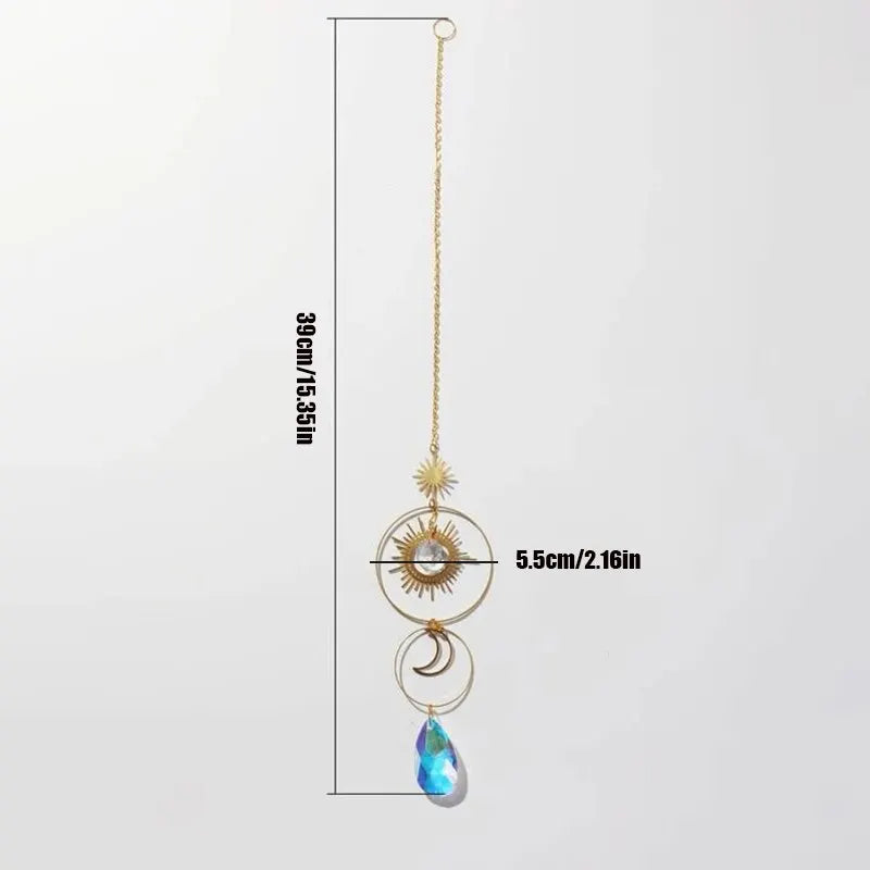 Crystal Wind Chimes Star Moon Catcher – Windspiel und Sonneneinfänger im romantischen Post-modernen Design