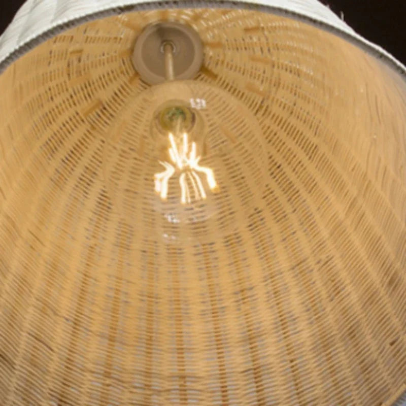 Handgewebte Rattan LED Pendelleuchte im Retro-Stil – Kreative Chinesische Lampen für Restaurant, Hotel, Flur und Landhausdekoration
