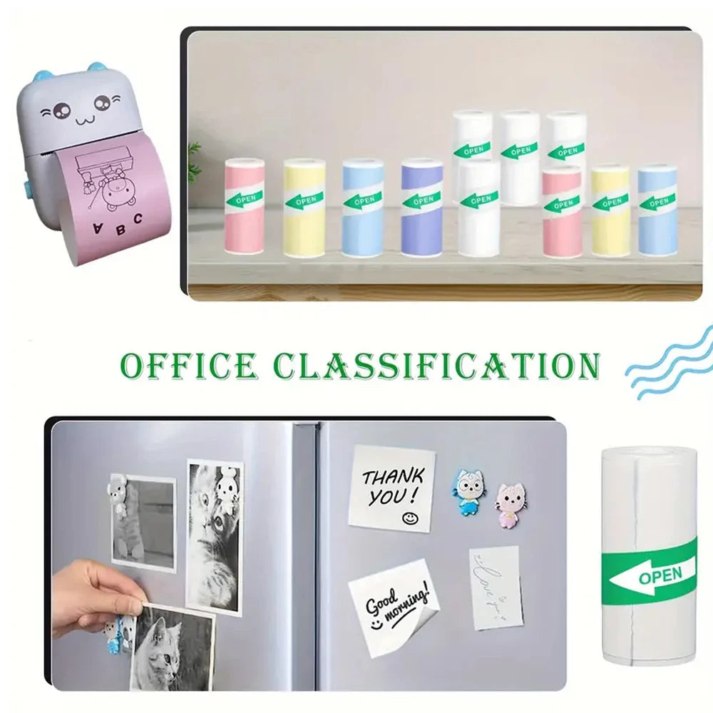 3 Rollen Mini-Druckerpapier, Thermopapier, Druckbare Sticker für Pocket-Thermodrucker