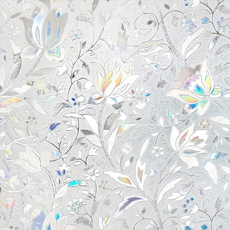 3D Fensterfolie im Bleiglas-Stil – Privatsphäre, UV-Schutz und Regenbogeneffekt für Ihre Fenster