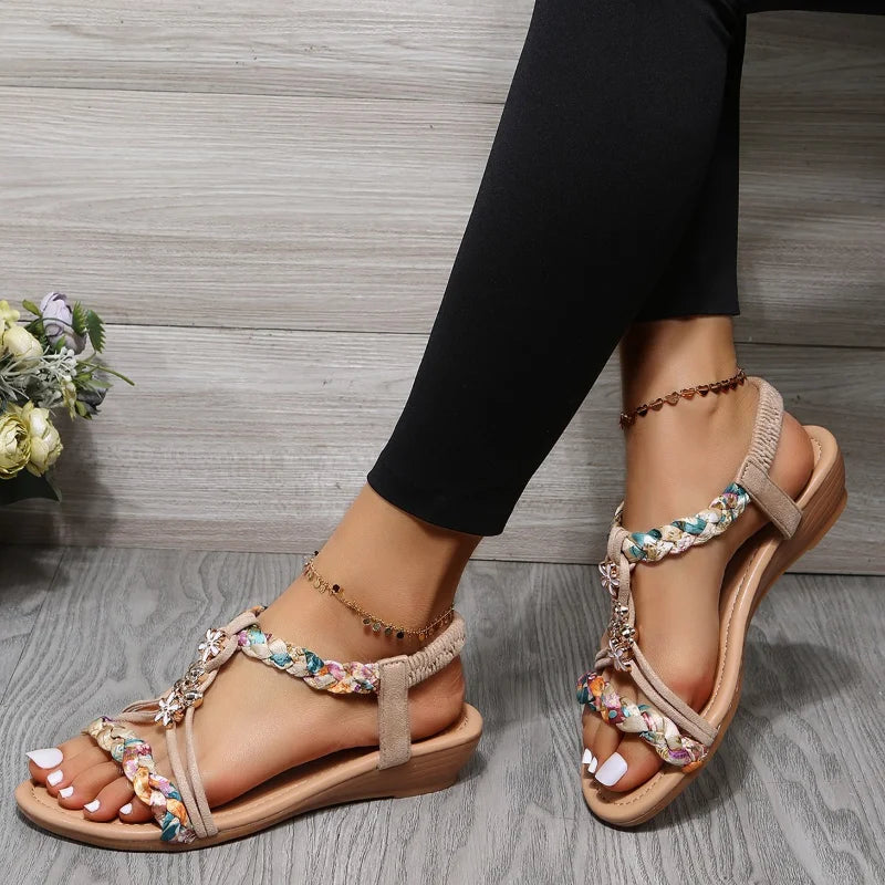 Bohemian Chic – Bequeme Sommer-Sandalen für Damen im Weave-Design