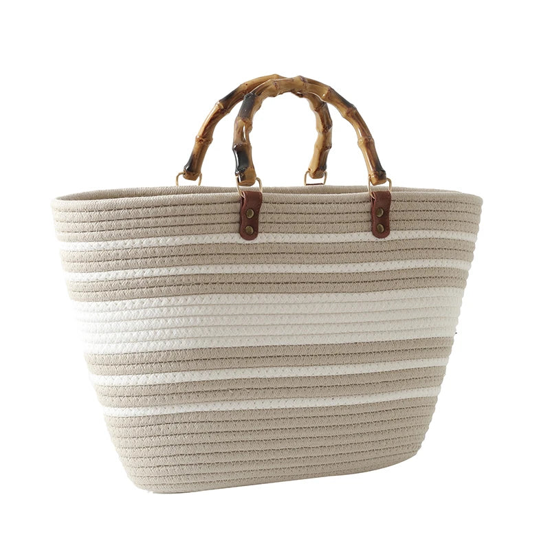 Boho-Chic MOODS Straw Beach Handbag – Große Kapazität Designer Tasche für Damen