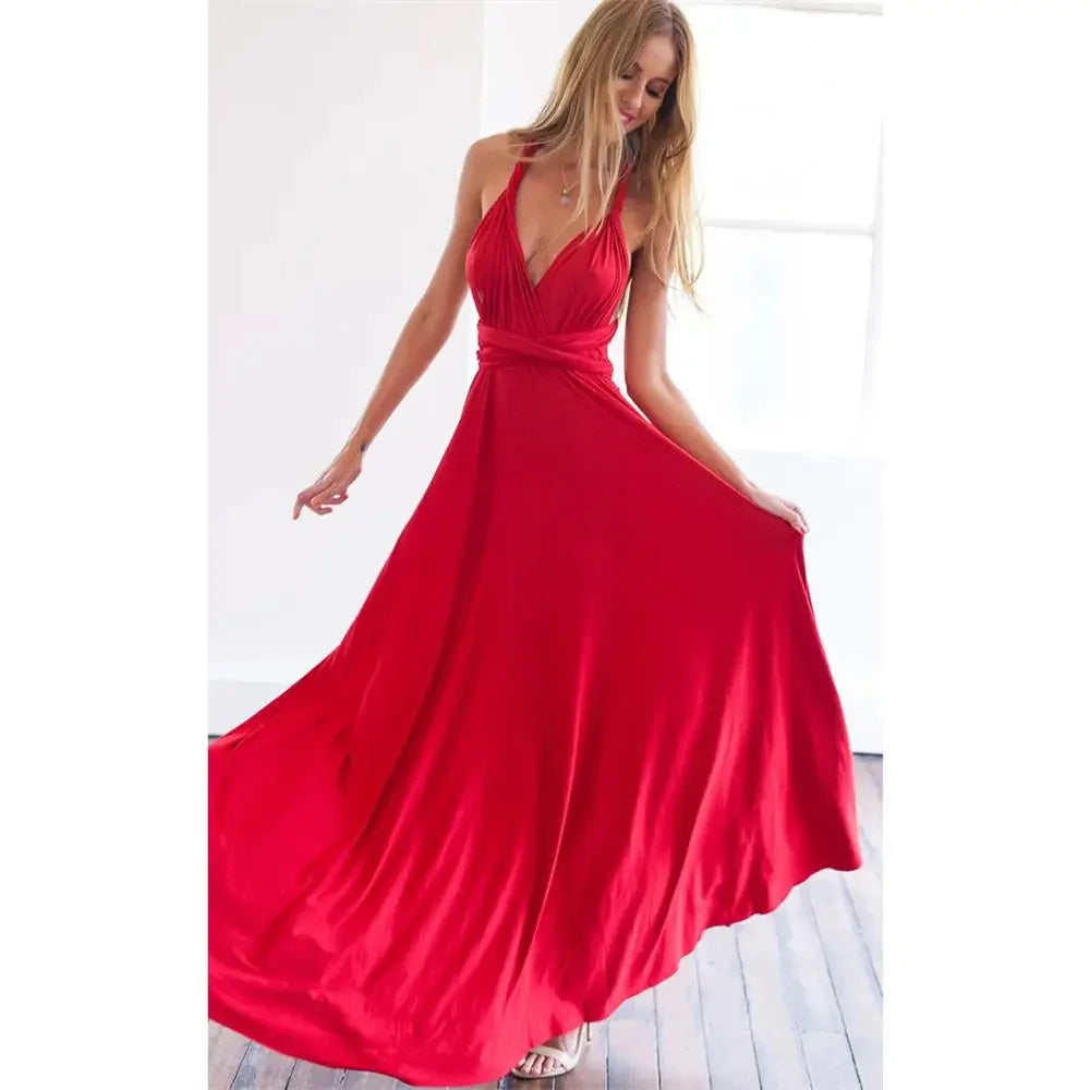 Sexy Boho Maxi Kleid – Vielseitiges Umhängbares Bandage Kleid für Damen | Perfekt für Partys und Brautjungfern