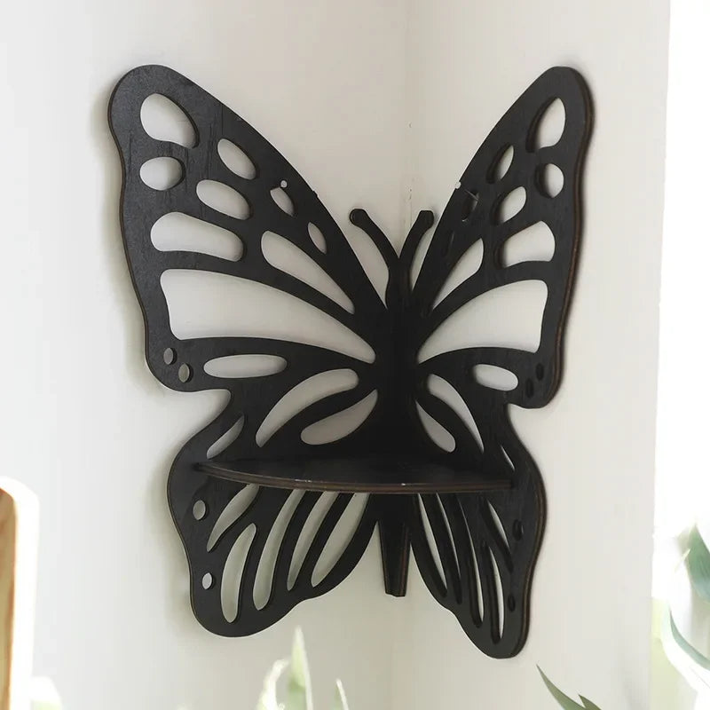 Boho Butterfly Wandregal – Holzregal zur Aufbewahrung und Dekoration für Schmuck und kleine Schätze