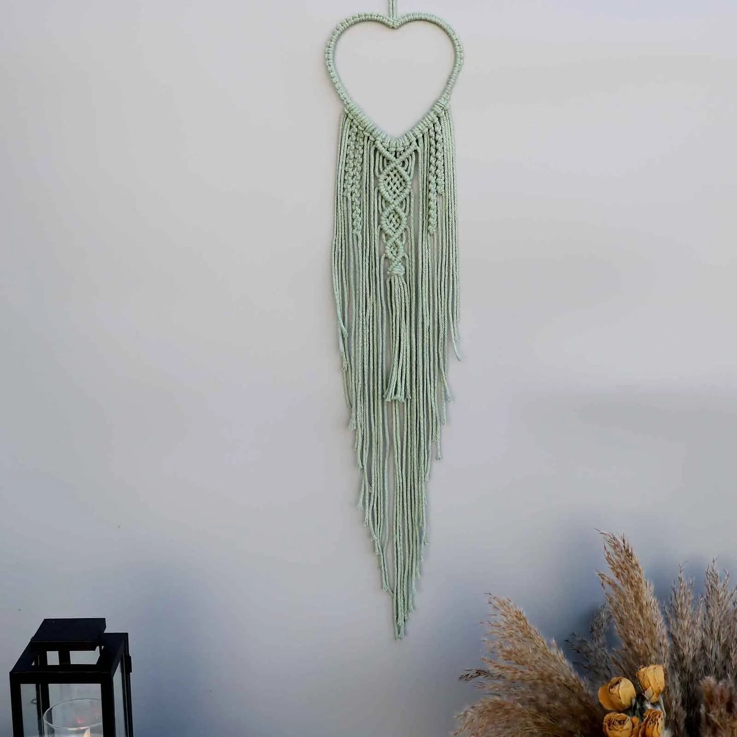 Macrame Traumfänger Wanddeko – Mond, Stern, Kreis & Herz – Boho Tapestry für Zuhause – Nordic Stil Geschenk