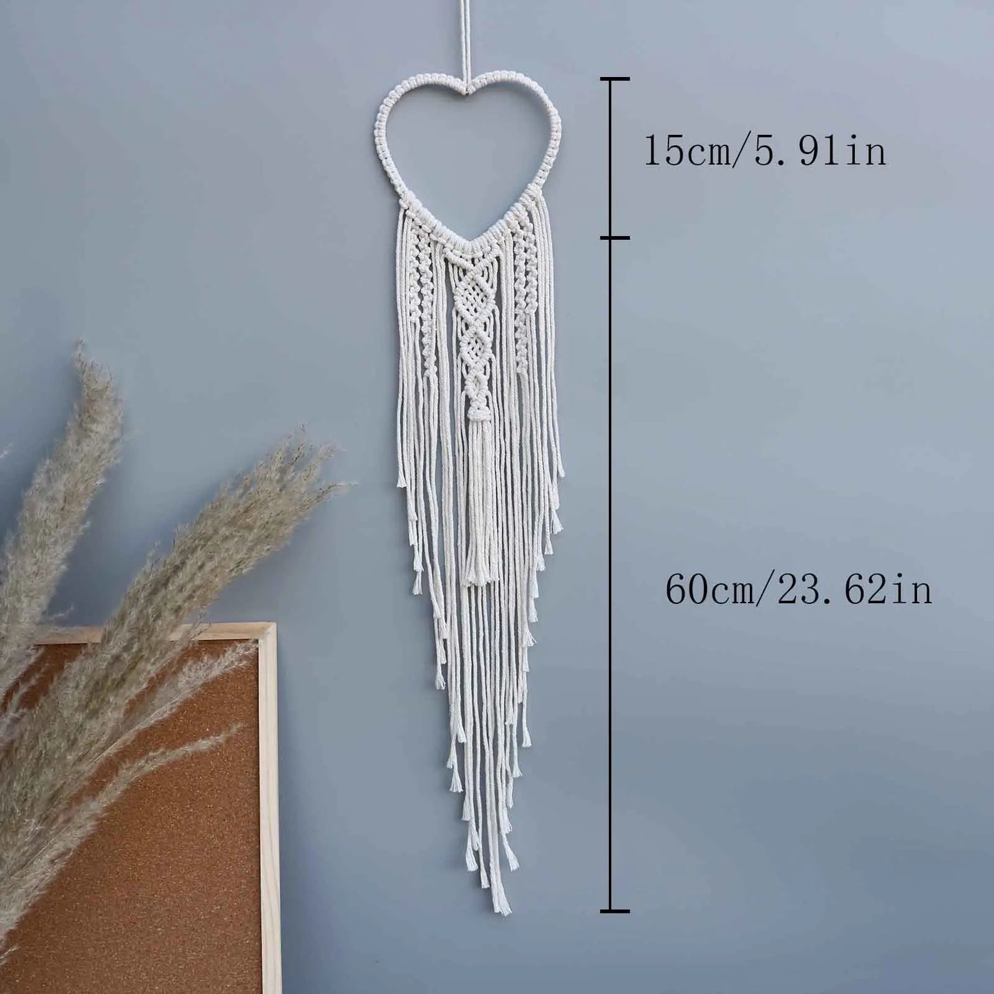 Macrame Traumfänger Wanddeko – Mond, Stern, Kreis & Herz – Boho Tapestry für Zuhause – Nordic Stil Geschenk