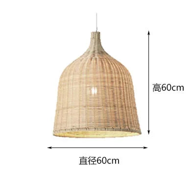 Handgewebte Rattan LED Pendelleuchte im Retro-Stil – Kreative Chinesische Lampen für Restaurant, Hotel, Flur und Landhausdekoration