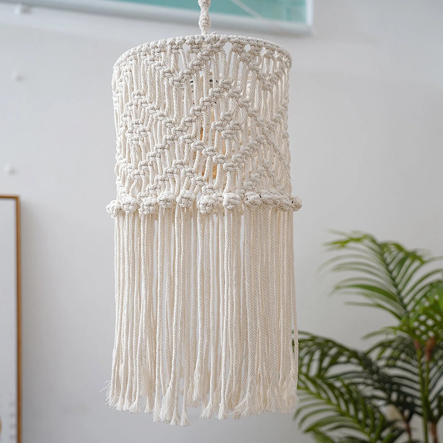 Handgemachter Macrame Lampenschirm im Boho-Stil – Woven Pendant Light Cover für Wohnräume, Kinderzimmer und Schlafzimmer
