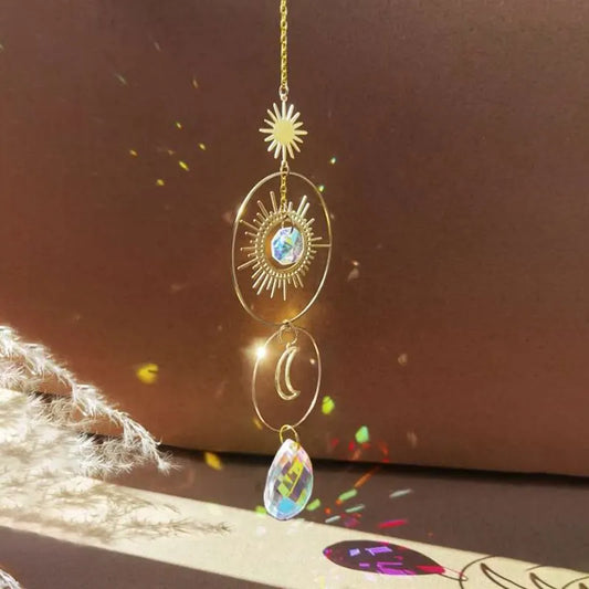 Crystal Wind Chimes Star Moon Catcher – Windspiel und Sonneneinfänger im romantischen Post-modernen Design