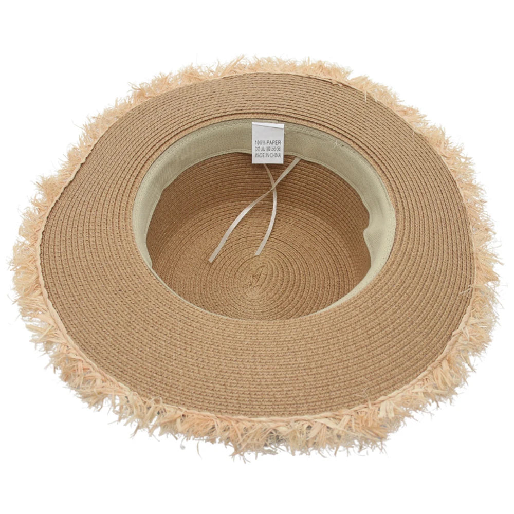 Eleganter Sommer Strohhut für Damen mit Schleife – UV-Schutz und Große Krempe für Strand und Urlaub