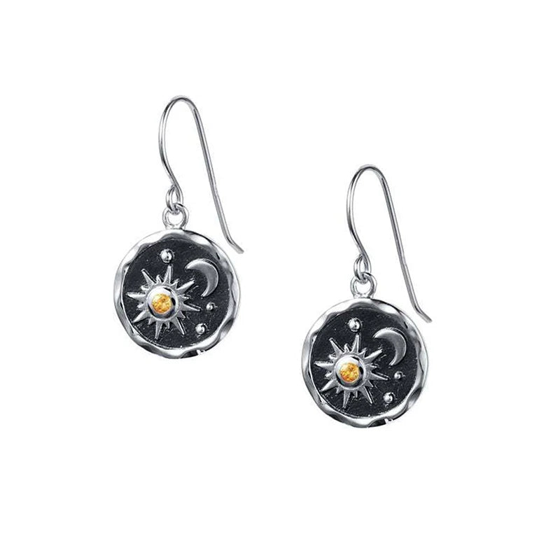 Sonne und Mond Anhänger Ohrringe – Einfache und Extravaganze Earring für Frauen