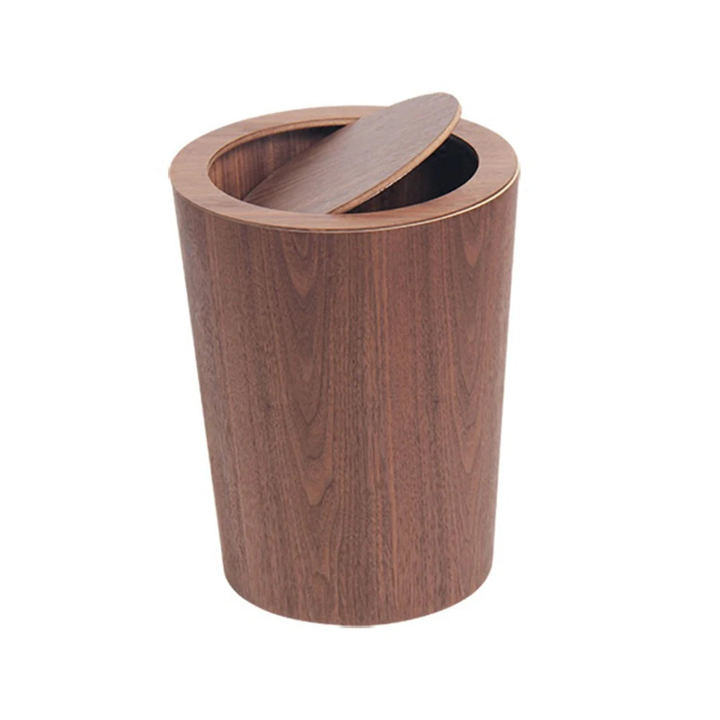 Garbage Can Wood Hotel Office Bedroom Dormitory Bathroom Toilet Trash Rubbish Bin Waste Paper Wastebasket Type 1