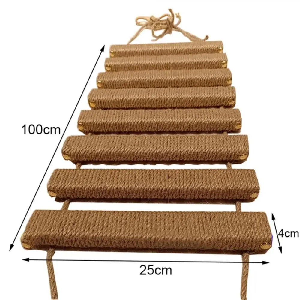 Katzenwandregal mit Kratzstange und Katzenhängematte – Kletterbrücke aus Sisal für Spiel und Entspannung