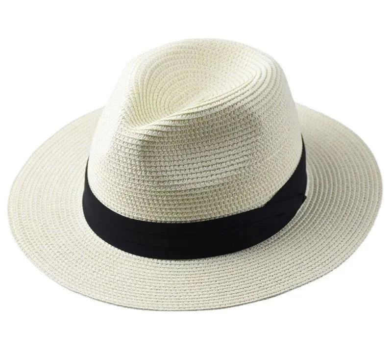 Panama Strohhut in XL-Größe (61-64 cm) – Sommerlicher Fedora für Damen und Herren mit breiter Krempe und UV-Schutz