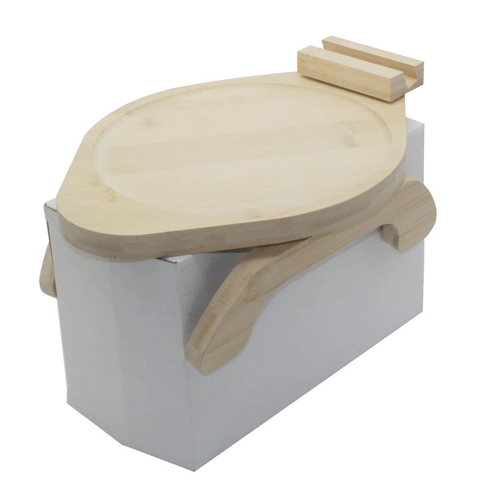 Multifunktionales Bambus- und Holz-Sofa-Armlehnen-Tablett – Snack-, Dim Sum- und Obst-Tablett mit Handyhalter für Wohnzimmer und Teetisch