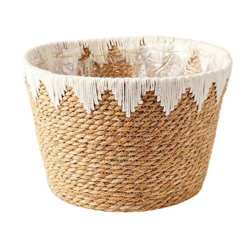 Natürlicher Rattan Blumenkorb – Wicker Pflanzenkorb für Heim- und Gartendekoration