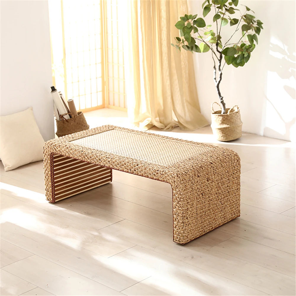 Moderne Rattan-Couchtische für das Wohnzimmer – Kreativer Beistelltisch für Schlafzimmer, Apartment und Dormitory