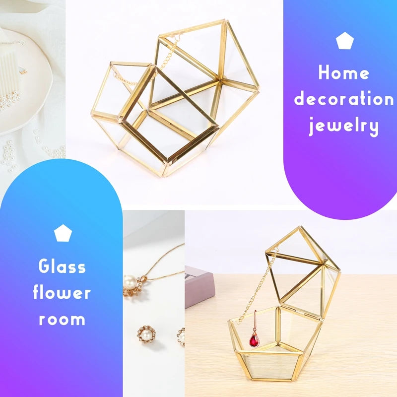 Elegante Glas Ring Box – Hochzeits Schmuckaufbewahrung mit Kreativem Blumen-Design und Glasdeckel