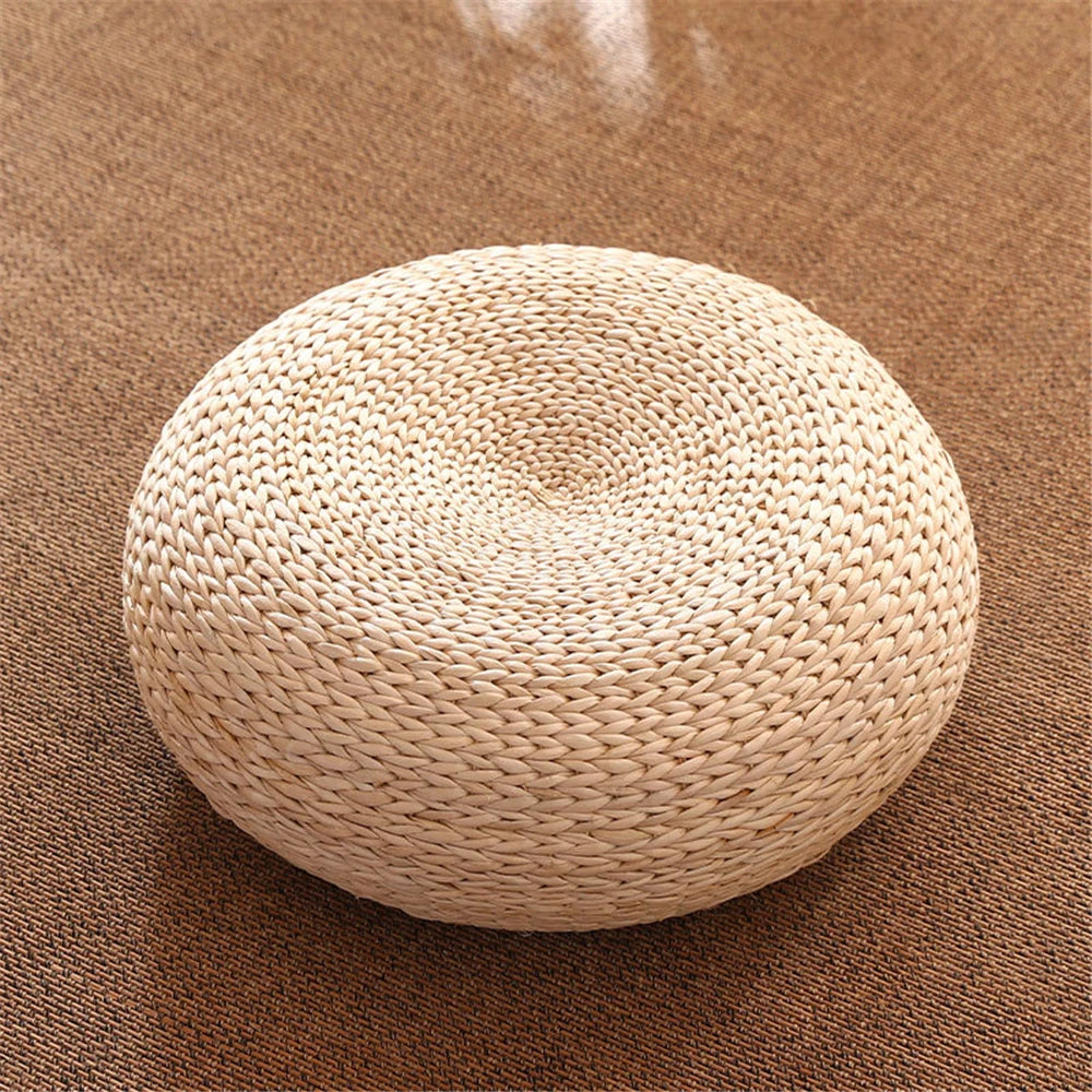 Minimalistischer Rattan-Couchtisch im Japanischen Stil mit Aufbewahrung – Schwebendes Fensterdesign aus Massivholz